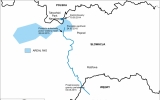 Trasa wędrówki niedźwiedzia Iwo. Mapka opracowana przez Instytut Ochrony Przyrody PAN w Krakowie.  Źródło: www.tpn.pl